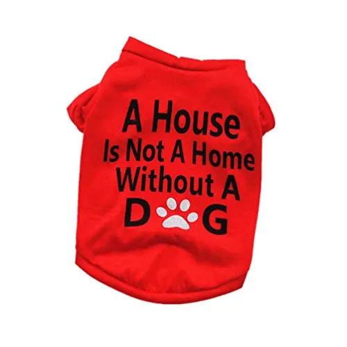Culater® 2019 Maglietta Unisex in Cotone con Stampa Lettera per Cani da Vacanza Abbigliamento Maglioni Vestiti per Animali per Cani di Piccola Taglia (XS, Rosso)