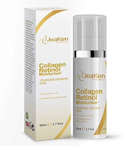 COLLAGEN CREMA RETINOLO - CREMA VISO AL COLLAGENE - Flacone da 50 ml Qualità Superiore Crema Viso Antiage Migliore Crema Antirughe - Con Acido Ialuronico e Potenti Ingredienti Anti-invecchiamento