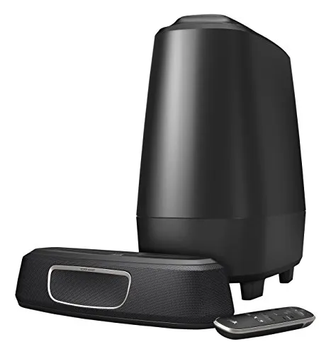 POLK AUDIO MagniFi - Mini Sound Bar + Impianto Compatto Subwoofer Wireless, Colore: Nero