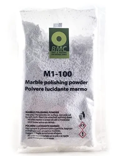 BRICO MARBLE CARE POLVERE LUCIDANTE M1-100 per rifare la lucidatura di piani cucina, pavimenti in marmo e travertino