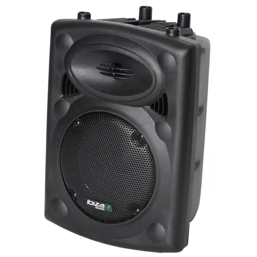 Ibiza - SLK8A-BT - Altoparlante attivo PLUG & PLAY da 8"/20cm, 300W con amplificatore integrato - Bluetooth, USB, SD e AUX - Nero