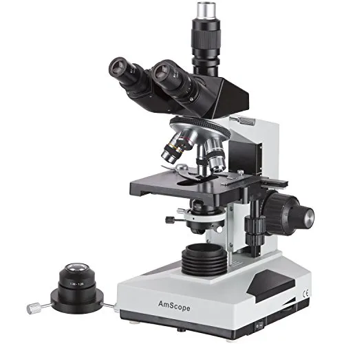 Amscope, modello T490B-DK, binocolo trinoculare 40X-2000X, campo scuro