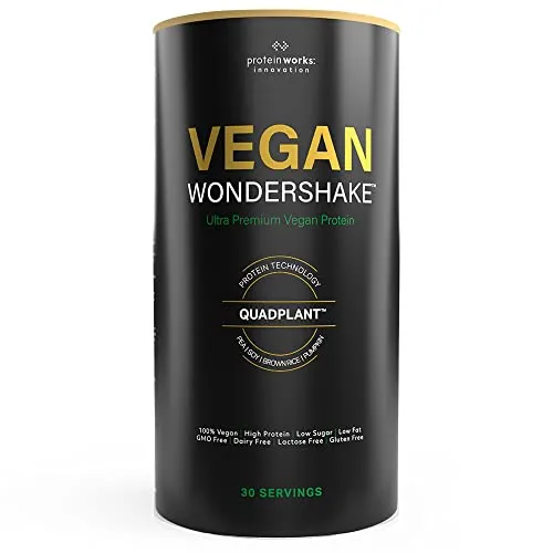 Protein Works - Vegan Wondershake - Frullato Vegano Proteico - Vellutato - Gusto Delizioso - 30 Porzioni - Arachide al Cioccolato Bianco