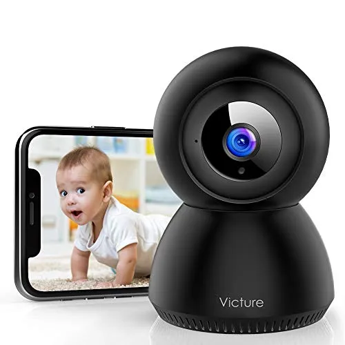 Victure 1080P Baby Monitor con Rilevamento del Suono, Telecamera Wifi di Sorveglianza Interna con Visione Notturna, Monitoraggio del Movimento