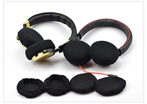 Rhinenet - Protezioni per auricolari elastiche e lavabili Adatto 6-11 cm On-Ear Headset Cushions/Good for Bose, Beats(nero, 2 paia)