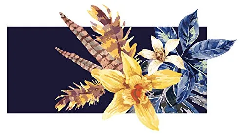 dekodino® Adesivo murale i fiori acquerello gonfalone gigli giallo blu
