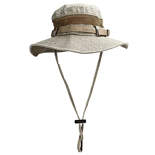 GIKPAL Cappello da Sole in Cotone, Cappelli Pescatore Antivento Estivo Protezione UV safari Cappelli per Escursionismo, Campeggio, Viaggio, boonie, trekking