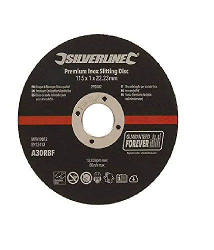 Silverline Tools 292082 Premium disco da taglio inox 10PK