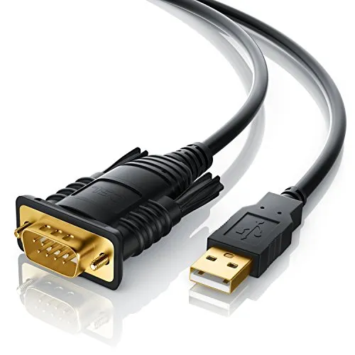 CSL – Cavo USB a seriale RS232 Porta Com – 2 Metri – Convertitore Adattatore RS232 USB - Adattatore per Modem, Scanner e Altri - USB 2.0-1 Mbps - Plug & Play – Nero