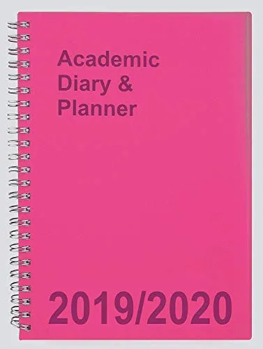 Tiger Agenda accademica 2019-2020, ideale per studenti, agenda settimanale con rilegatura a spirale e visione settimanale, in formato A5, rosa