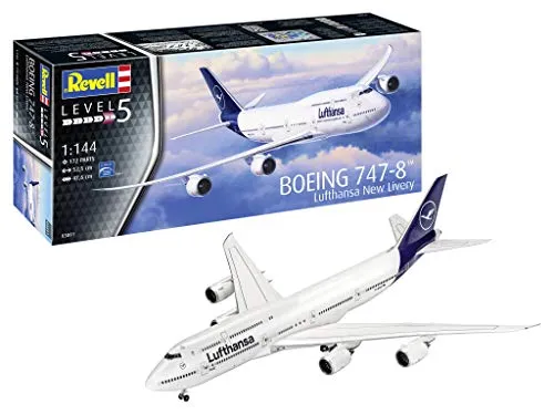 Revell- Boeing 747-8 Lufthansa New Livery Other License Kit Aeromodello, Colore Bianco, RV03891