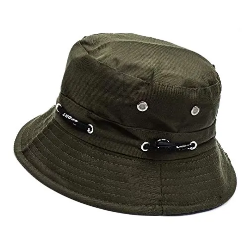 ZARRS Cappello da Pesca,Boonie Hat Cotone Protezione UV Cappello Pescatore per Uomo Donna Campeggio per Esterni Escursionismo Pesca Golf 56-58cm Verde
