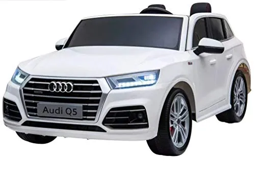Auto Macchina Elettrica per Bambini Audi Q5 S Line 12 Volt con Telecomando Lettore MP3 Luci LED Suoni (Bianco)