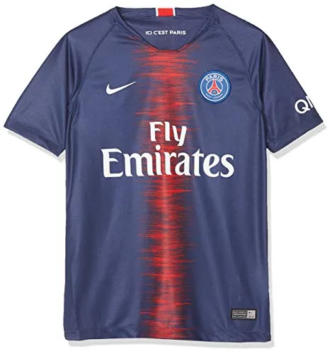 Nike Paris Saint-Germain Breathe Stadium Jersey Short-Sleeve Home Sport Shirt, Blu (Midnight Navy/White 411), Large Bambini e Ragazzi