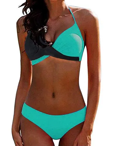 CheChury Donna Costume da Bagno Push Up Imbottito Reggiseno Bikini Due Pezzi Bikini Sexy Spiaggia Beachwear Swimwear Sportivo Mare Estate