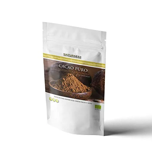 NATURSEED - Cacao in Polvere Puro Organico 100% - Non Alcalinizzato - Biologico - Macinatura fine - Adatto per Bevande, cottura (500GR)