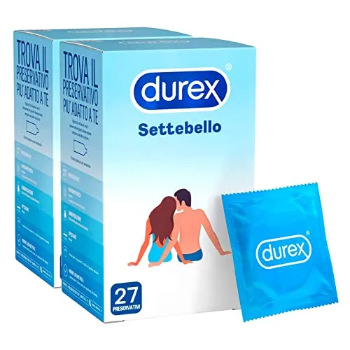 Durex Settebello Classico Preservativi | 2 Confezioni da 27 Pz Ognuna | 54 Profilattici