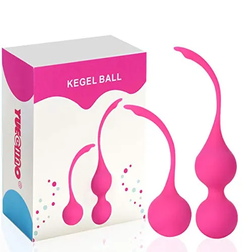 YUECHAO Silicone Palline di Kegel: Sfere per Esercizi Vaginali (Set da 2) – Rafforzare e Tonificare il Pavimento Pelvico Tonifica i muscoli - migliora il controllo della vescica e incontinenza (Rosa)