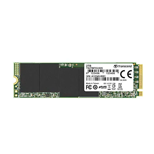 Transcend MTE220S - SSD M.2 PCIe Gen3 x4 NVMe 2TB con DRAM cache - TS2TMTE220S