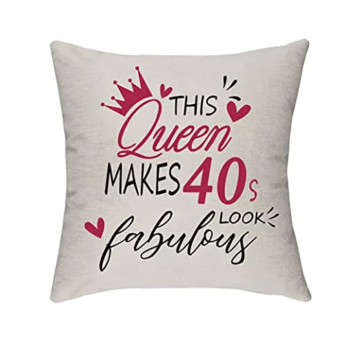 Morges This Queen Make 40s Look Favoloso Federa per cuscino, regalo di compleanno per donne di 40-49 anni, per divano, letto, casa, divano, letto, federa regalo per mamma moglie signora
