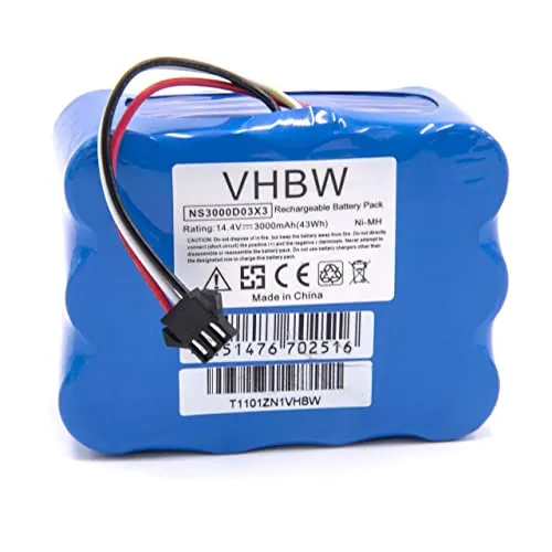 vhbw batteria compatibile con Indream 9200, 9300, 9300XR, 9700 home cleaner blu (3000mAh, 14,4V, NiMH)