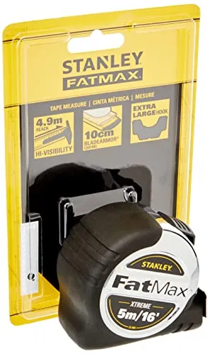 STANLEY Fatmax 5-33-886, Metro a nastro 5m, retrattile, custodia in alluminio,