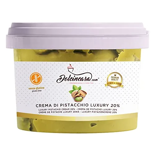 Dolcincasa-Crema al Pistacchio Luxury 20% di Pistacchi – 500gr Ottima Crema Spalmabile Senza Glutine