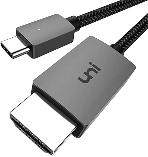 uni - Cavo da USB C a HDMI da 4K, (compatibile con Thunderbolt 3) per ufficio a casa, compatibile con iPad Pro, MacBook Pro, Samsung S20, Huawei Mate40, XPS e altri, 1 m