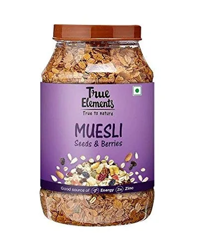 True Elements Seed & Berries Muesli - Mix of Wholegrain Oats,Seeds & Berries - Healthy Breakfast Snacks 1 kg(35.27 OZ)