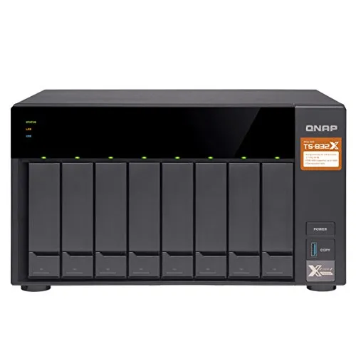 QNAP 8-Bay NAS AL324 64-bit Quad-core 1.7GHz, TS-832X-8G (AL324 64-bit Quad-core 1.7GHz 8GB DDR4 SODIMM RAM)