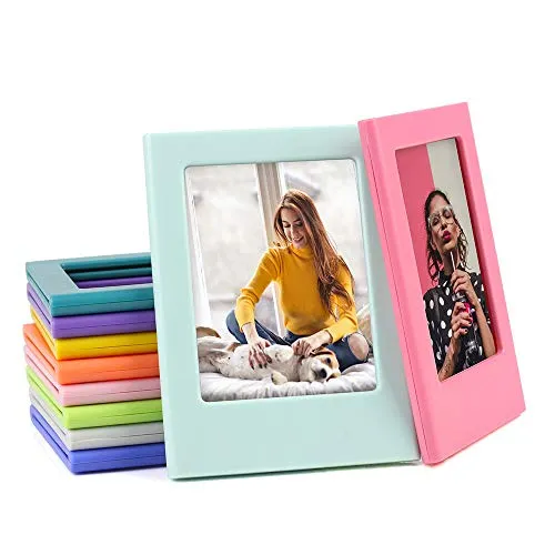 Sipobuy Arcobaleno Colorato Mini Tasca Magnetica Photo Frame, 3.5x2.5 Pollici, Frigo Cornici, Misura per Instax, 10 Colors/Pack