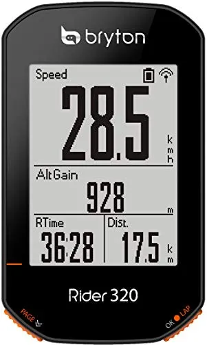 Bryton Rider 320E Ciclo Computer GPS, Display 2.3", Nero