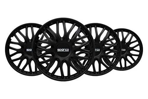 Sparco Spc1496Bk Set Copricerchi 4 Pezzi Roma 14 Pollici Nero