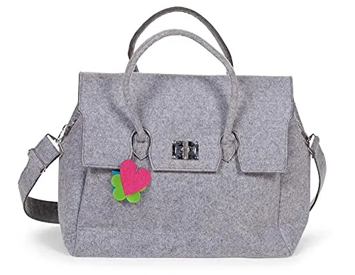 CHILDWOOD Borsa Neonato Fasciatoio Cambio Pannolini Feltro Grigio Chiaro