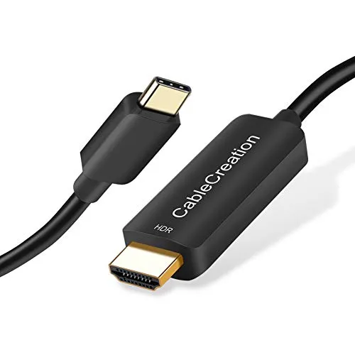 CableCreation USB c a hdmi 4k 6ft HDR supportati Cavo Adattatore, Compatibile con MacBook PRO 2020 2019, MacBook Air/iPad PRO 2019, dell xps 13, Samsung s10 alla TV, proiettore, Monitor, Nero