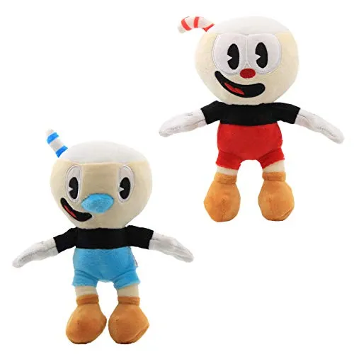 Uiuoutoy Cuphead peluche Mugman peluche peluche peluche peluche figure farcite Mecup e Brocup bambini bambola regalo set di 2 pezzi