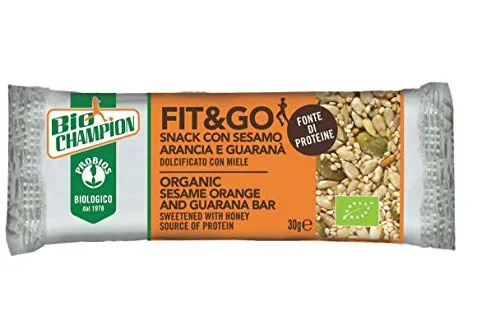 Probios Fit & Go Snack con Sesamo Arancia e Guaran - 20 barrette da 30 gr