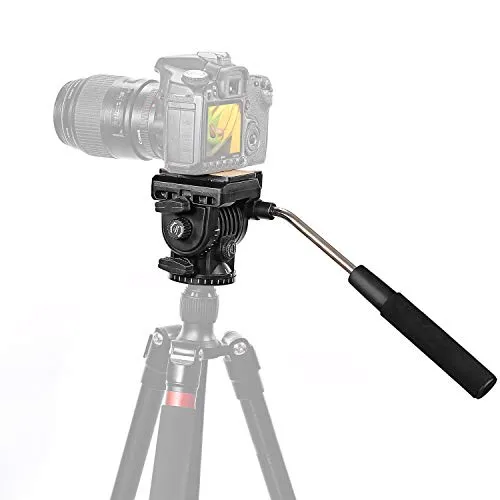 Neewer (Pro Verision) Testa Fluida per Treppiede per Fotocamere DSLR e Videocamere con Filetattura 1/4" Canon Nikon Sony, Piastra a sgancio rapido, Capacità di Carico Massimo 4kg