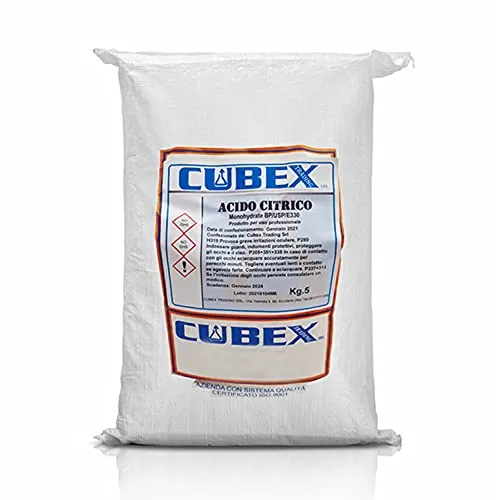 cubex professional ACIDO CITRICO in confezione da 5 kg per pulizie ecologiche ed a basso impatto ambientale