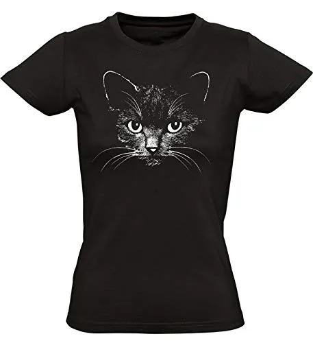 Maglietta: Felina - Cat T-Shirt - Idea Regalo per Le Donne e Ragazze - Gatto - Sport - Fitness - Meditazione - Maglia Ragazza - Animale - Bellina - Dolce - Amica - Felino - Gatta - Miao (M)