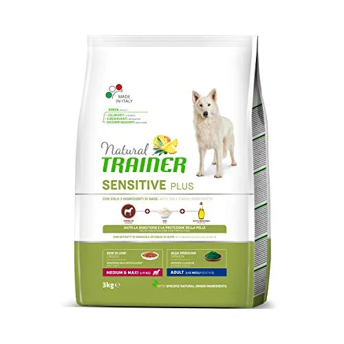 Trainer Natural Sensitive Plus - Cibo per Cani Medium&Maxi Adult con Cavallo-Riso-Olio 3kg