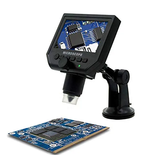 QAIYXM Microscopio Elettronico A 1-600X Digitale, Portatile Microscopio 3.6 MP VGA, Schermo Ad Alta Definizione da 4,3 Pollici LCD, Utilizzati per La Riparazione di PCB della Scheda Madre