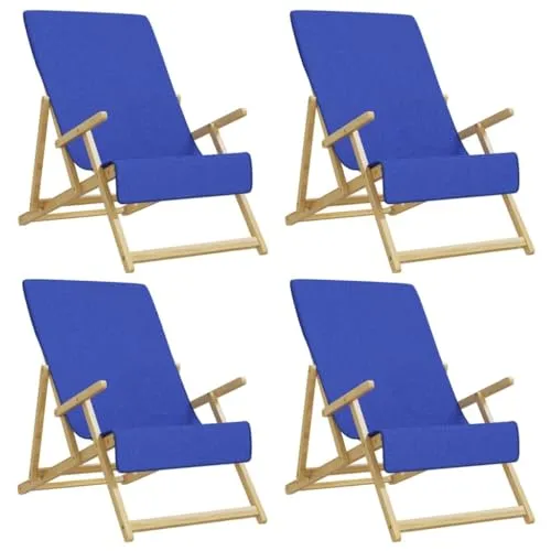 vidaXL Asciugamani da Spiaggia 4pz Blu Reale 60x135 cm Tessuto 400 GSM