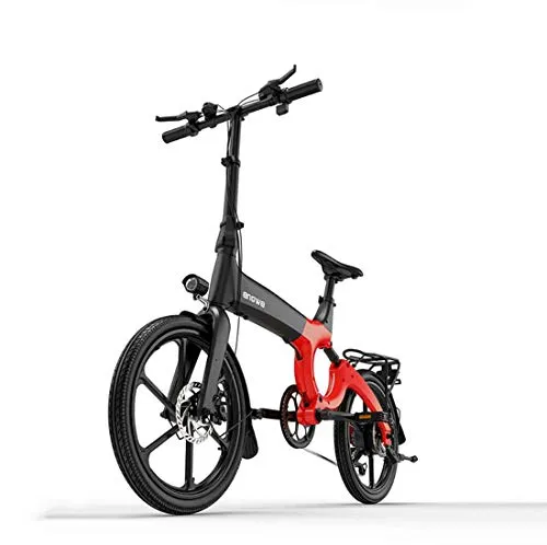 AISHFP Montagna Adulto Bici elettrica, 384WH 36V Batteria al Litio, in Lega di magnesio 6 velocità Bicicletta elettrica 20 Pollici Ruote,B