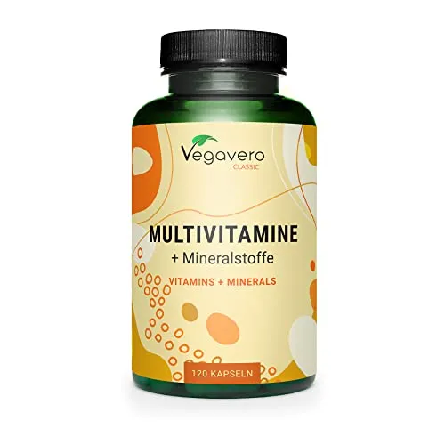 MULTIVITAMINICO Multiminerale Vegavero® | L’UNICO SENZA ADDITIVI | Con Vitamine e Minerali Naturali | Integratore per Difese Immunitarie e Stanchezza per Uomo e Donna | Vegan, Capsula