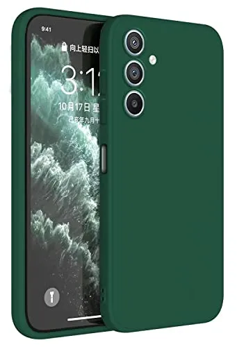 Topme Cover per Samsung Galaxy A34 5G (6.6" Inches) Custodia Case, Protezione Della Pelle Della Custodia in Silicone Tpu - Verde scuro