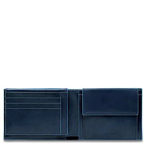 Piquadro Blue Square Portamonete con 7 Alloggiamenti per Carte di Credito, 12 cm, 0.43 litri, Blu Notte