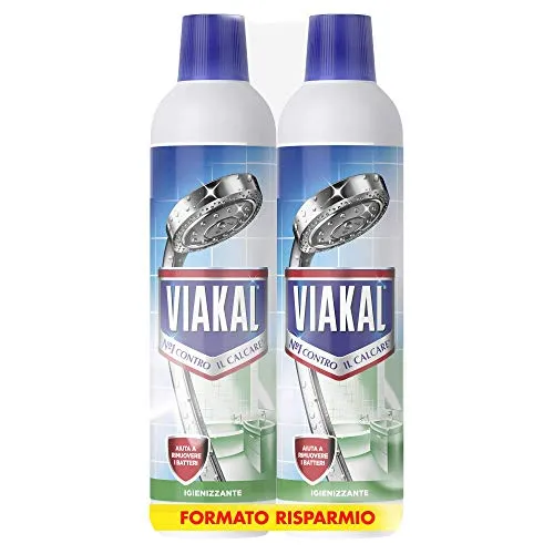 VIAKAL Detersivo Anticalcare Spray Igienizzante, Maxi Formato 2 Pezzi da 700 ml