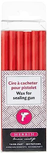 Herbin 35820T - Kit di 6 bastoncini di cera speciale per pistola a ceralacca, Rosso