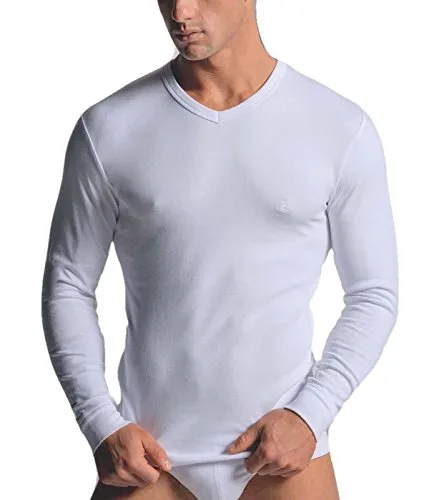 Navigare N. 3 T-Shirt Uomo Scollo A V M/L con Polsino Underwear in Cotone Interlock GARZATO Art. 114 - Colori Ass.Ti (Nero,Navy,Grigio) - Disponibile nelle Taglie dalla 3 alla 7